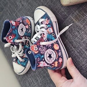 Converse Kids Blue High-Top Sneakers with Unicorn and Cat Print